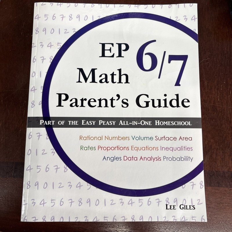 EP 6/7 Math Parents Guide Part of the Easy Peasy All-in-One Homeschool Good Cond