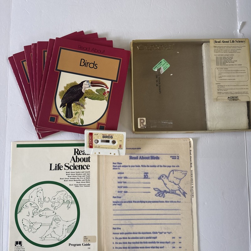 Vintage Coronet Read About Animals Birds Books Cassette Homeschool