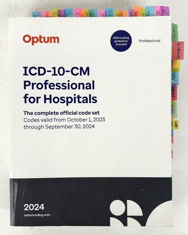 Optum ICD-10-CM Professional for Hospitals Complete Official Code Set 2024 TABS