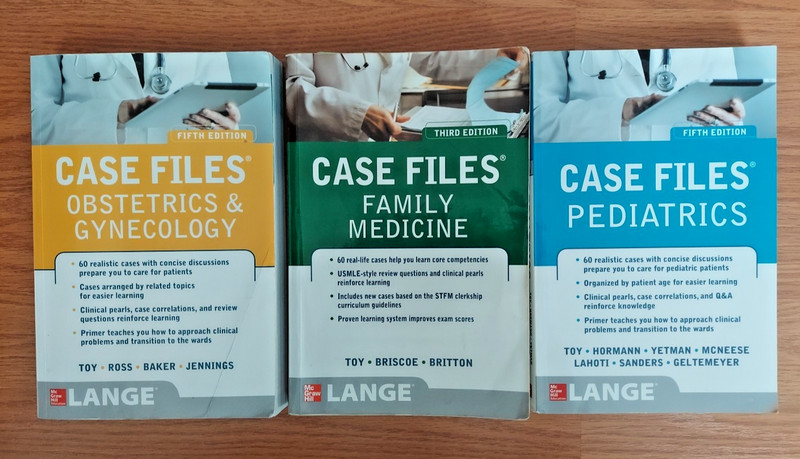 Lot of 3 Case Files Pediatrics, Family Medicine, Obstetrics & Gynecology 5 Edit.