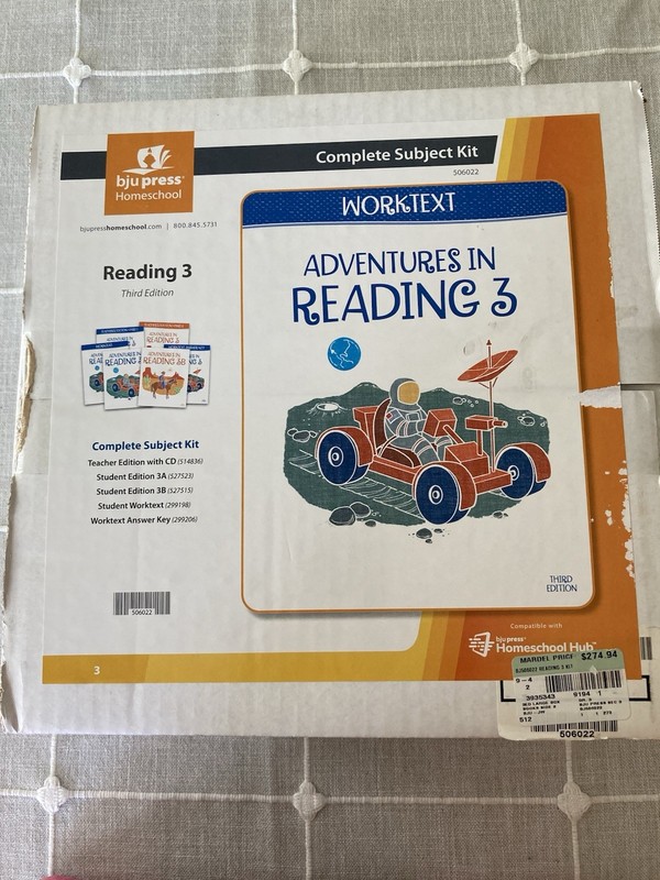 NEW BJU Press 3rd grade ADVENTURES IN READING 3 Complete Subject Kit 3rd ed gallery