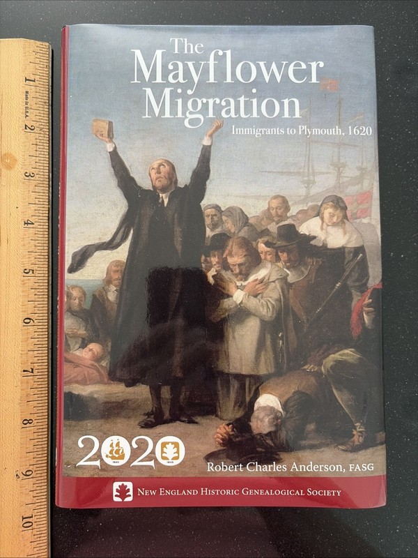 The Mayflower Migration – Immigrants to Plymouth, 1620 by Robert Anderson HB DJ