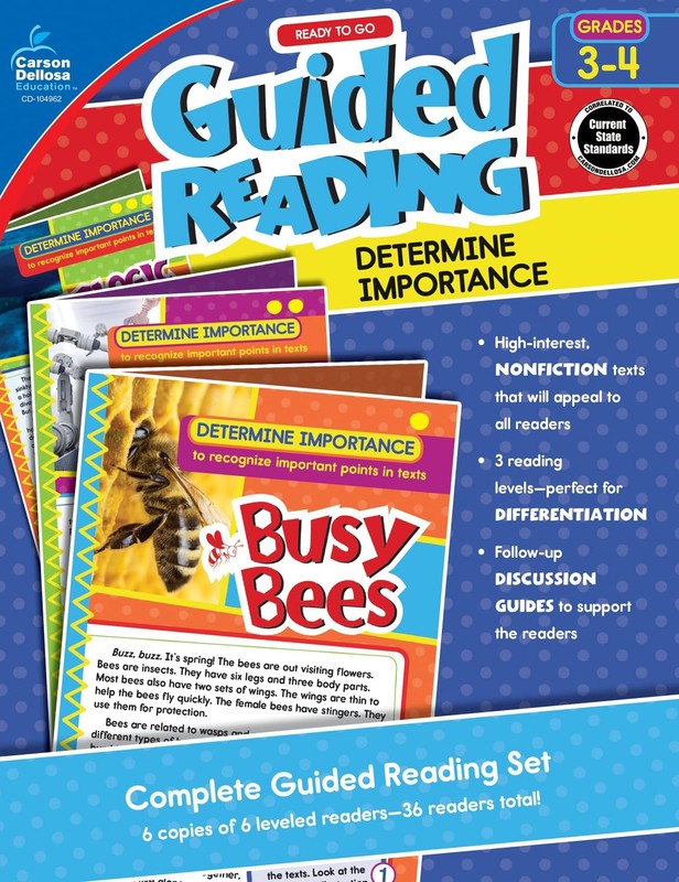 Carson Dellosa Ready to Go: Determine Importance Guided Reading Set, Grades …