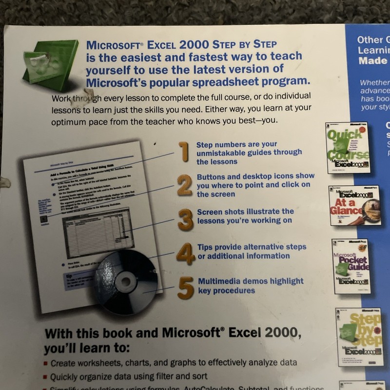 Microsoft Excel 2000 Step by Step Catapult 1999 Microsoft Press CD-ROM Included gallery