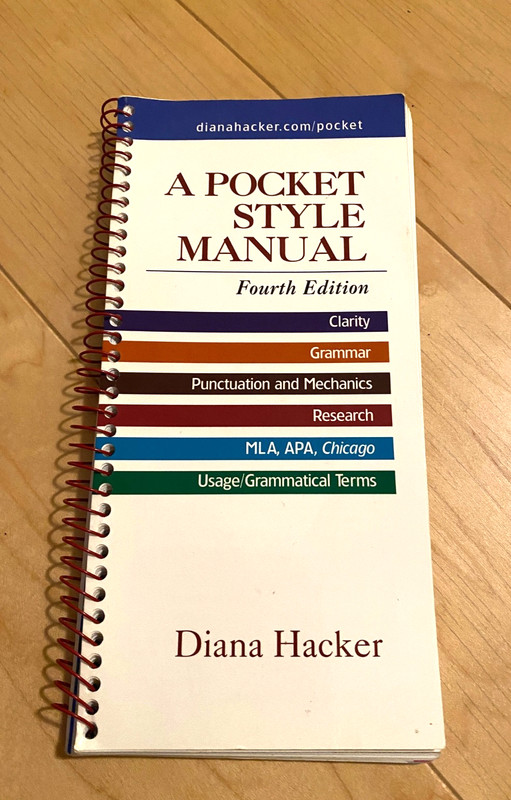 A Pocket Style Manual – Spiral-bound By Hacker, Diana Grammer MLA APA Chicago
