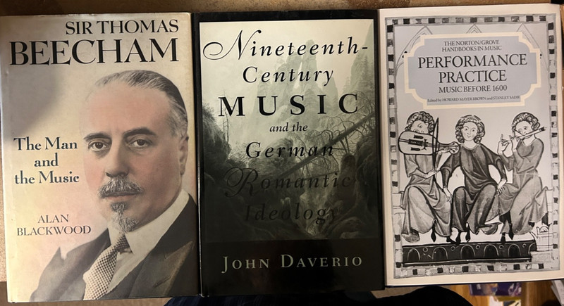 Lot of Music Books: Thos. Beecham Bio; 1800’s German Music; Pre-1600 Performance