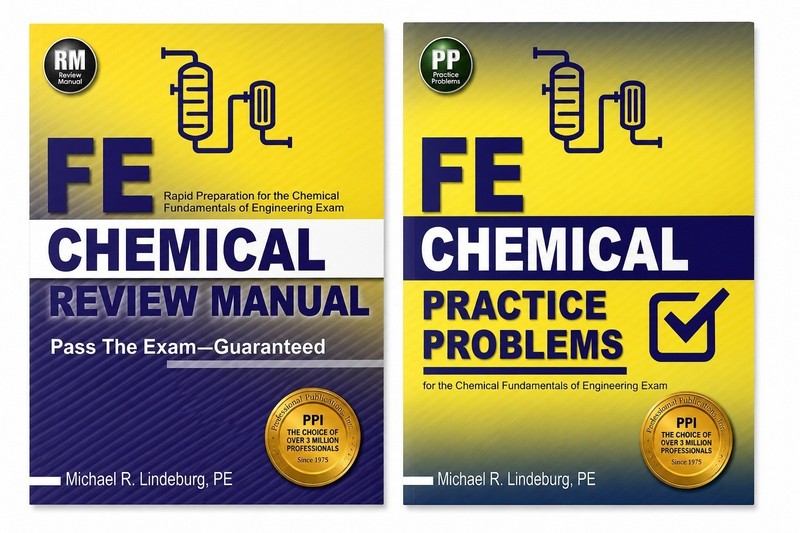 PPI FE Chemical Review Manual & Practice Problems Bundle Lindeburg Brand New