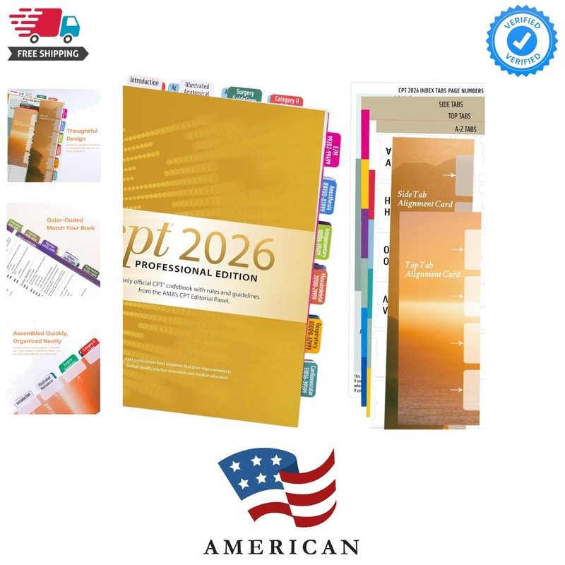 Index Tabs for CPT 2026 Professional Edition, Laminated and Color Coded Code ...