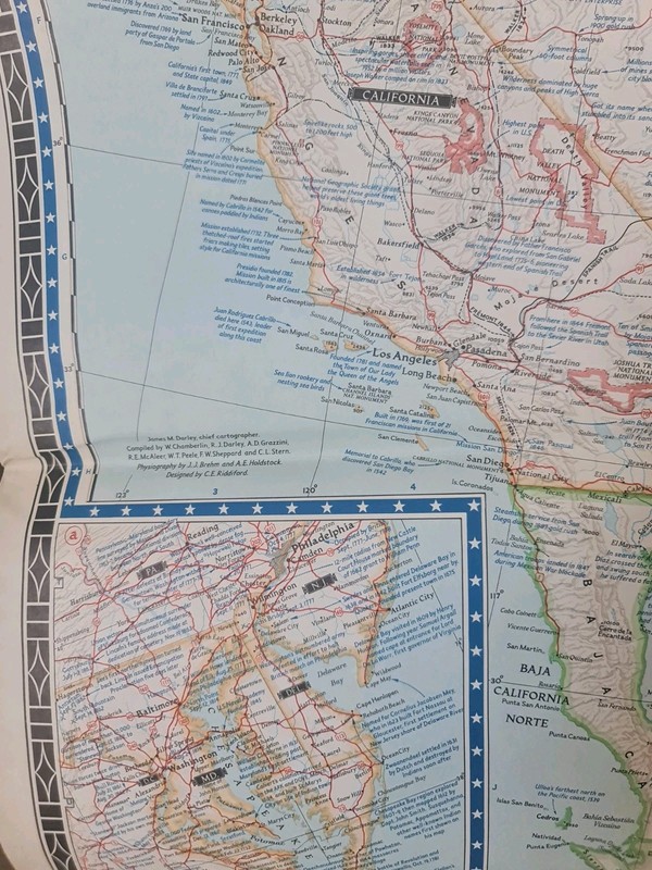1953 National Geographic Large Folded Paper Historical Map of The United States gallery