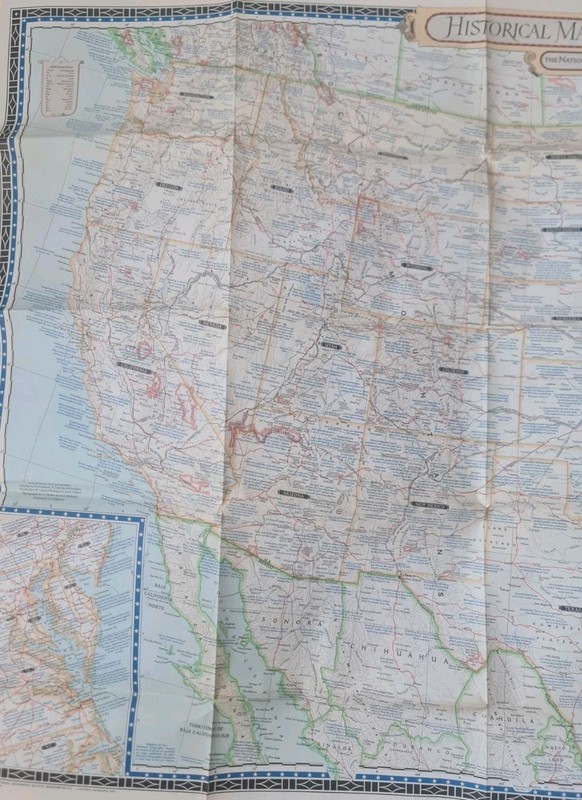 1953 National Geographic Large Folded Paper Historical Map of The United States gallery