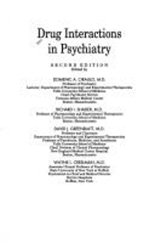 Drug Interactions in Psychiatry Paperback Domenic A. Ciraulo