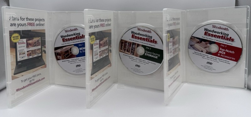 Woodsmith Woodworking Essentials 3 DVD Set 15 Shop Projects Bench Storage Jigs gallery