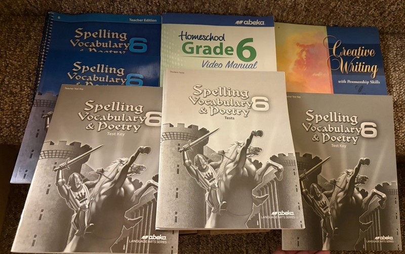 Abeka Spelling, Vocabulary, & Poetry 6, 6th Ed. (set of 8)