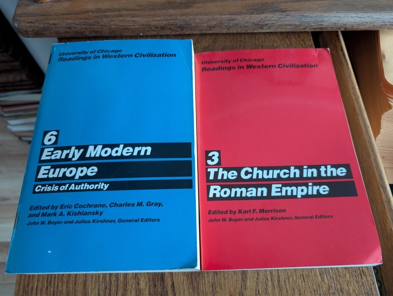 2 Books University of Chicago Readings in Western Civilization, Volume 3 & 6