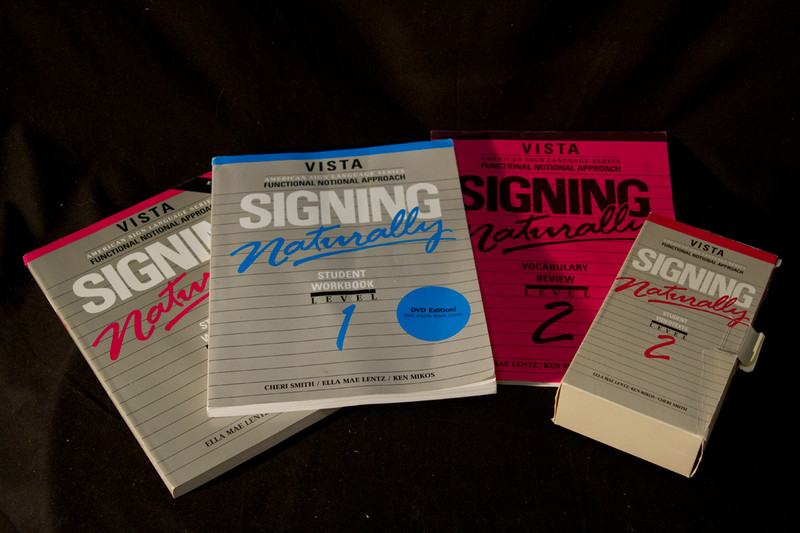 Signing Naturally ASL Level 1 & 2 Workbook Set + Level 2 VHS & Vocab Review
