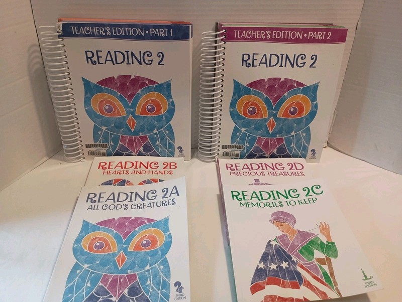 BJU Press Reading 2 Set, Student Readers And Teacher’s Edition Part 1 & 2