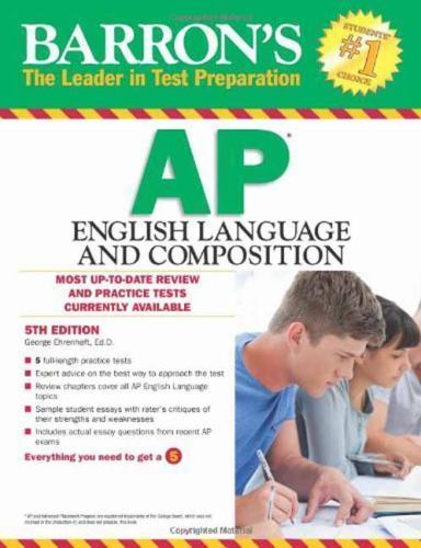 Barron’s AP English Language a- 1438002033, George Ehrenhaft Ed , paperback, new