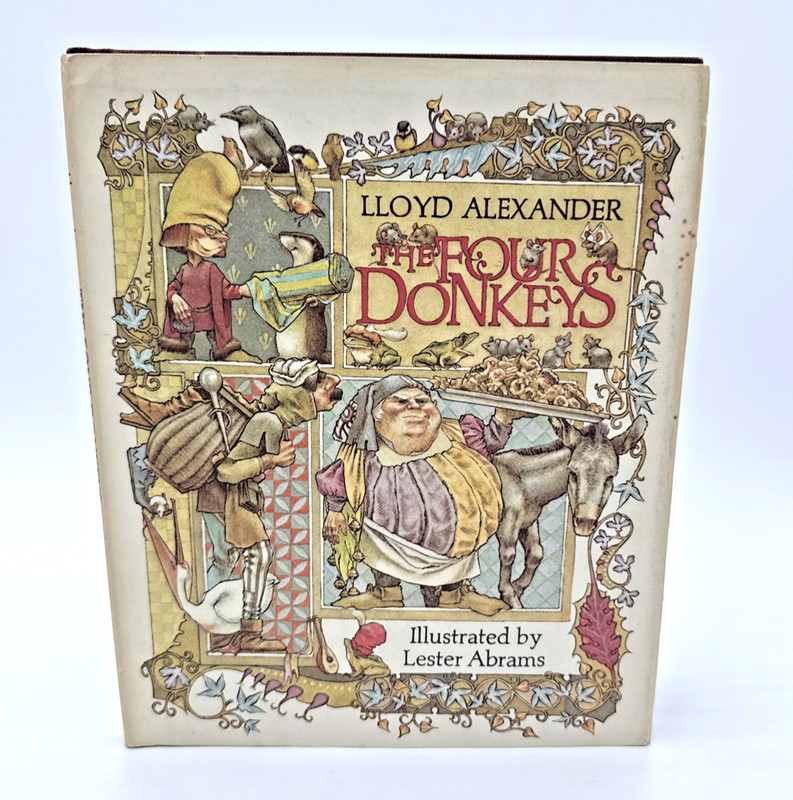 The Four Donkeys Lloyd Alexander Lester Abrams HCDJ 1975 2nd print