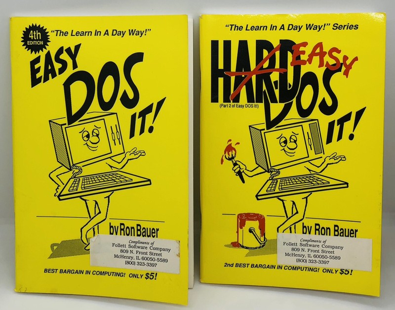 EASY DOS IT! and EASY DOS IT! 2, Ron Bauer, Floppy Disk Hard Disk Computers EUC