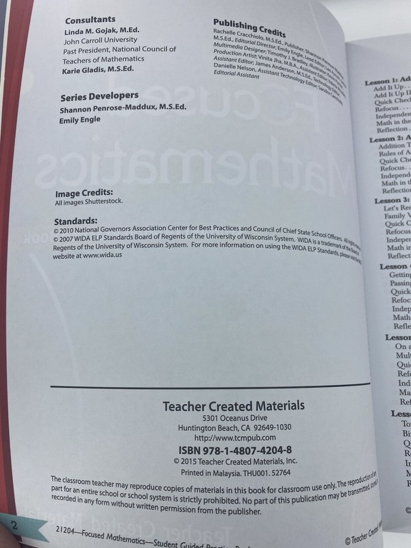 TCM Focused Mathematics: Student Guided Practice Book Level 3 Brand New gallery
