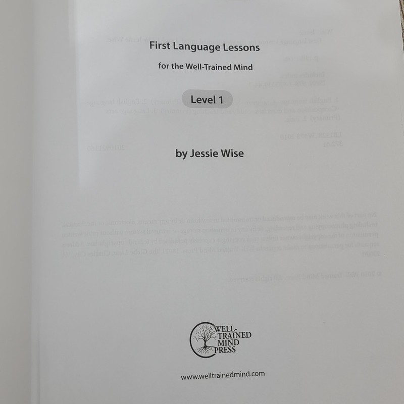 First Language Lessons For the Well-Trained Mind level 1 2010 Homeschool gallery