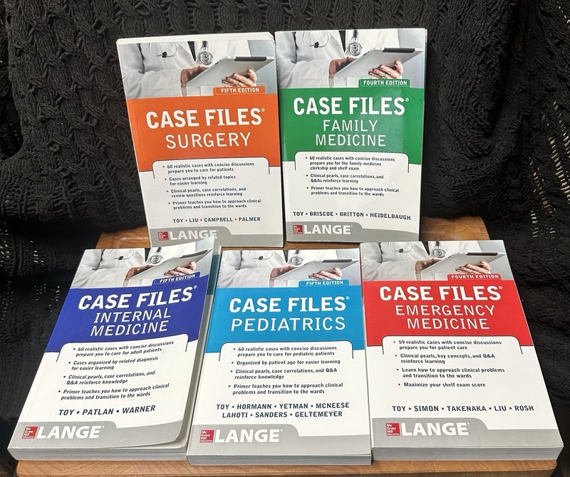 LOT OF 5 Case Files: Surgery Internal Pediatrics Family Emergency Medicine USMLE