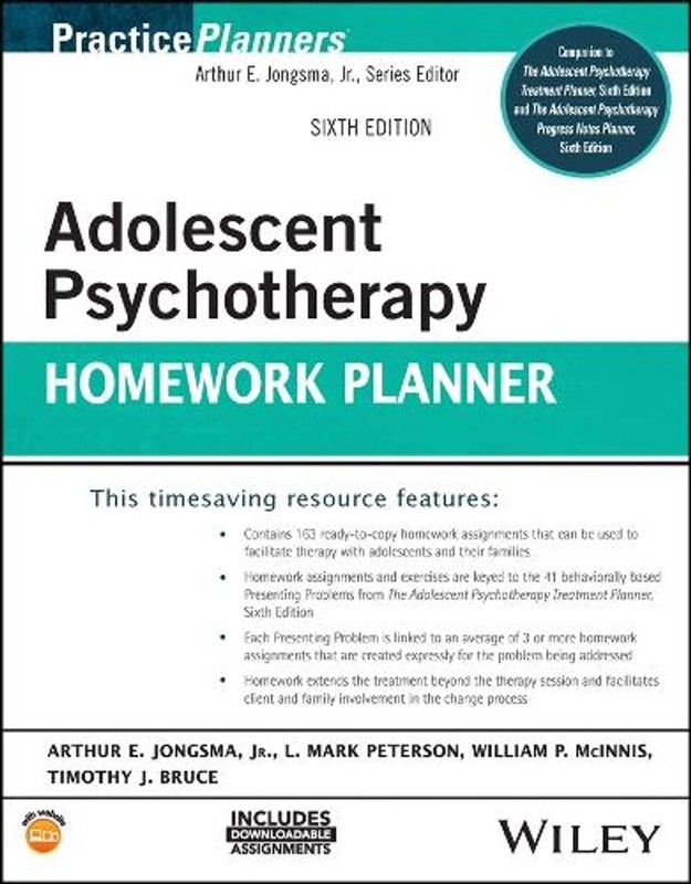Adolescent Psychotherapy Homework Planner by L. Mark Peterson (English) Paperbac