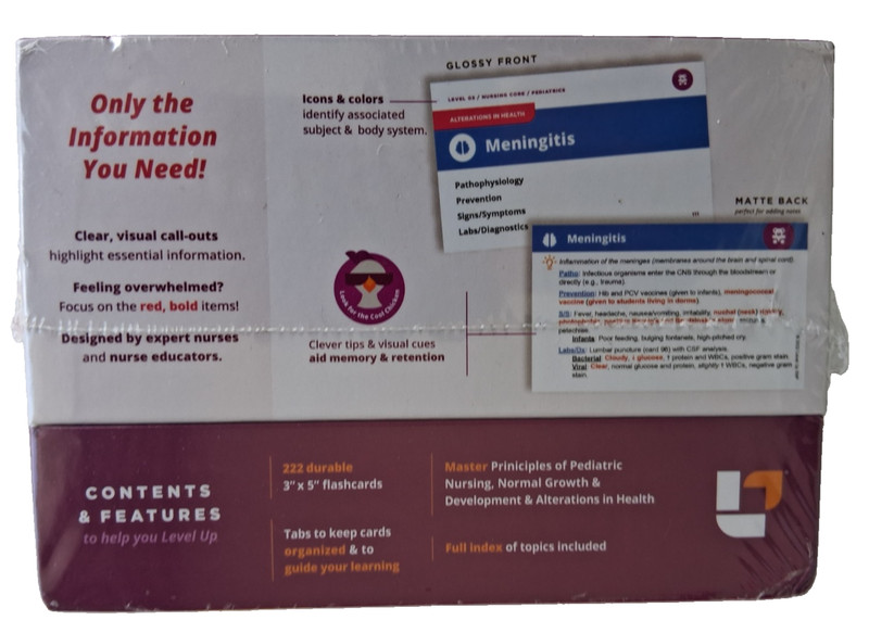 Level Up RN Pediatrics Edition 3 Nursing Flashcards New Sealed gallery