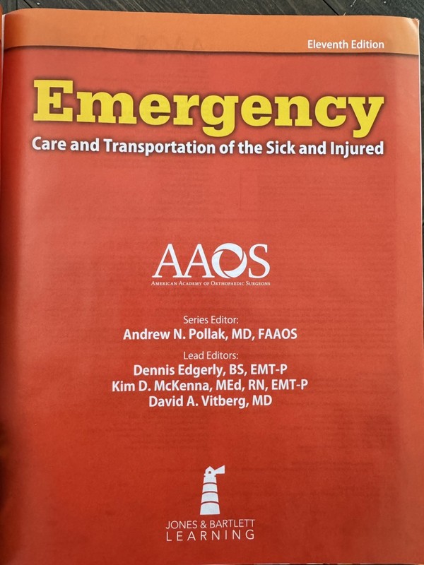 Book And Online Access, AAOS 11th Edition EMT Emergency Care and Transportation. gallery