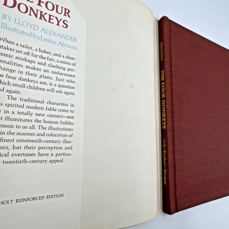 The Four Donkeys Lloyd Alexander Lester Abrams HCDJ 1975 2nd print gallery