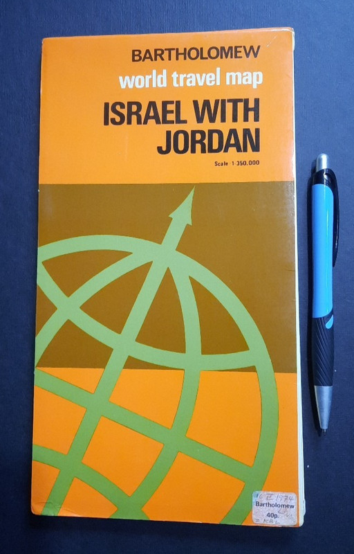 Israel with Jordan 1973 Bartholomew World Travel Map Sheet map, folded Book