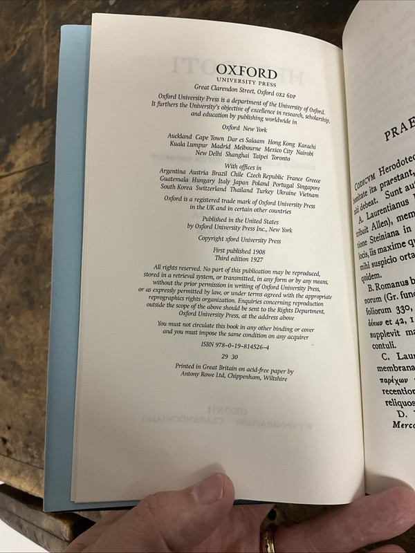 Oxford Classical Texts: Historiae by Herodotus (1927, Hardcover) gallery