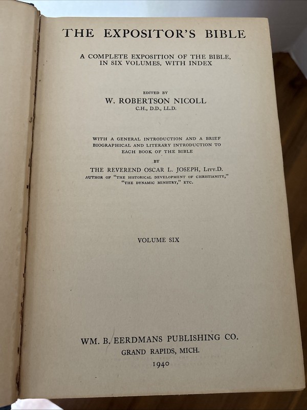 Expositor’s Bible – Complete 6-Volume Set – Nicoll Classic Commentary 1940 gallery