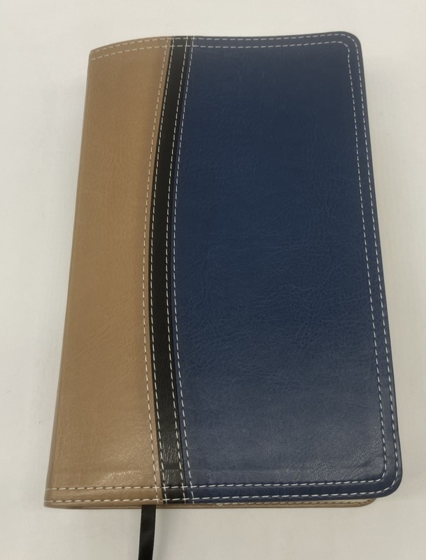 NIV study bible Italian leather duo tone tan blue 2011 edition Zondervan