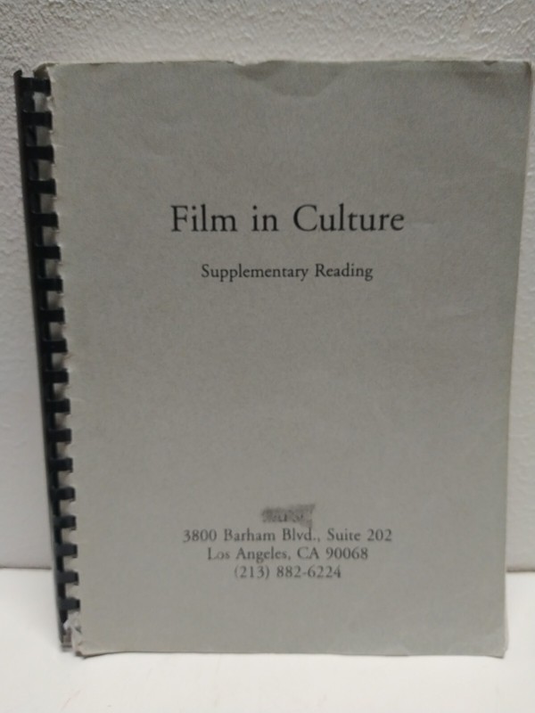 Film in culture supplementary reading LA CA Book Hollywood movies
