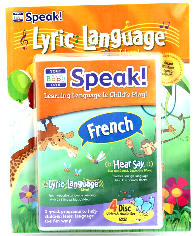 Your Baby Can Speak French for Children of all ages 4 DVD/CD Set + Activity Book