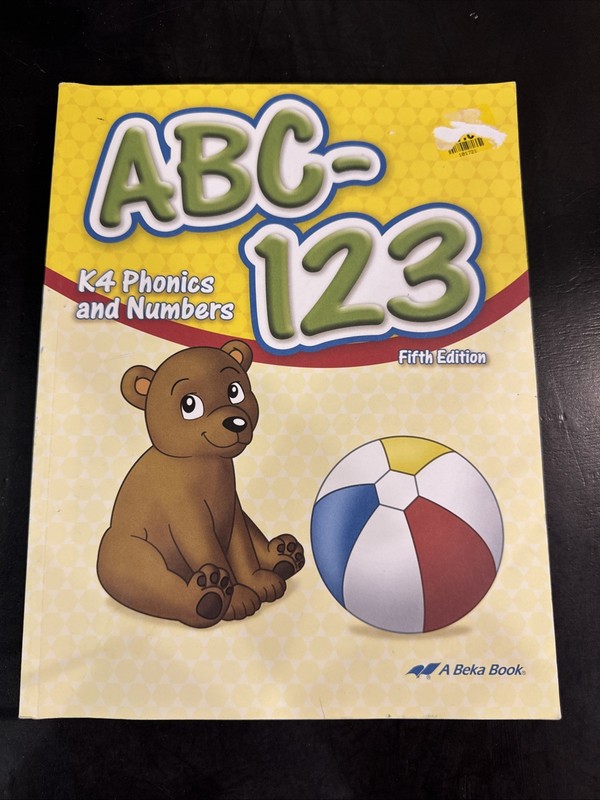 Abeka ABC-123 K4 Phonics and Numbers, Fifth Edition Partially Used