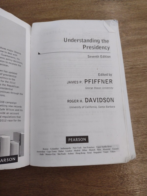 Understanding The Presidency Edition No. 7, Pfiffner | Davidson Paperback Book gallery