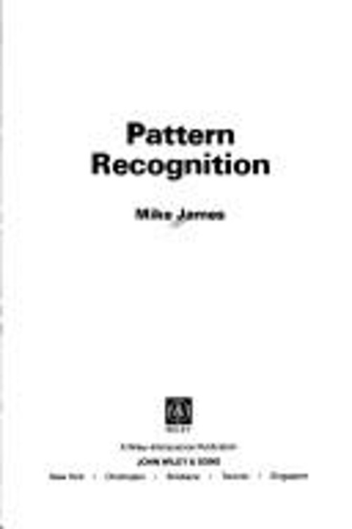 Pattern Recognition Hardcover Bernard, James, Michael Watson