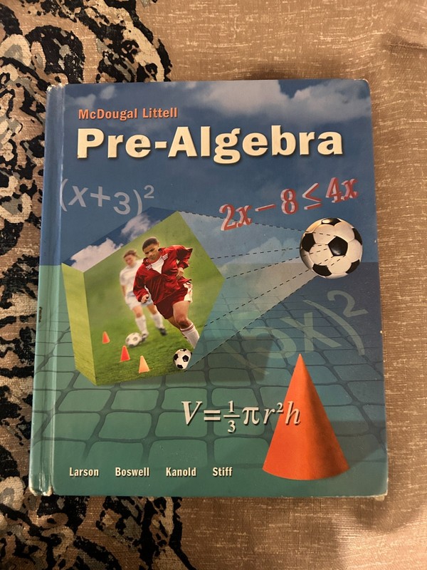 McDougal Littell Pre-Algebra Textbook 2005 (ISBN 0-618-25003-4)