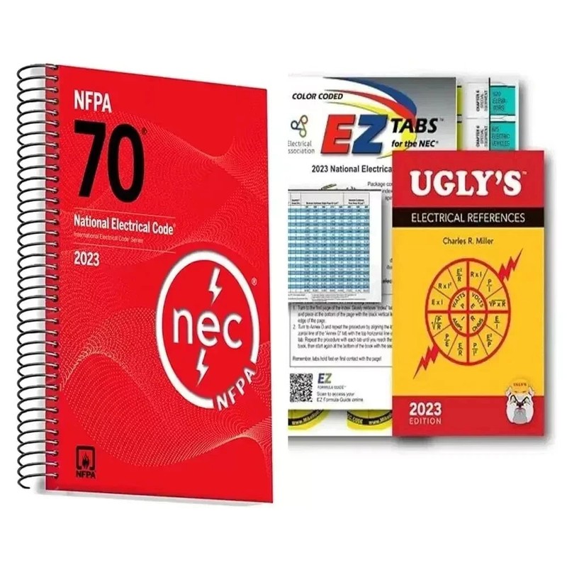 NFPA 70 2023 NEC Code Book + Ugly's Electrical Ref Spiral +EZ TAB USA STOCK