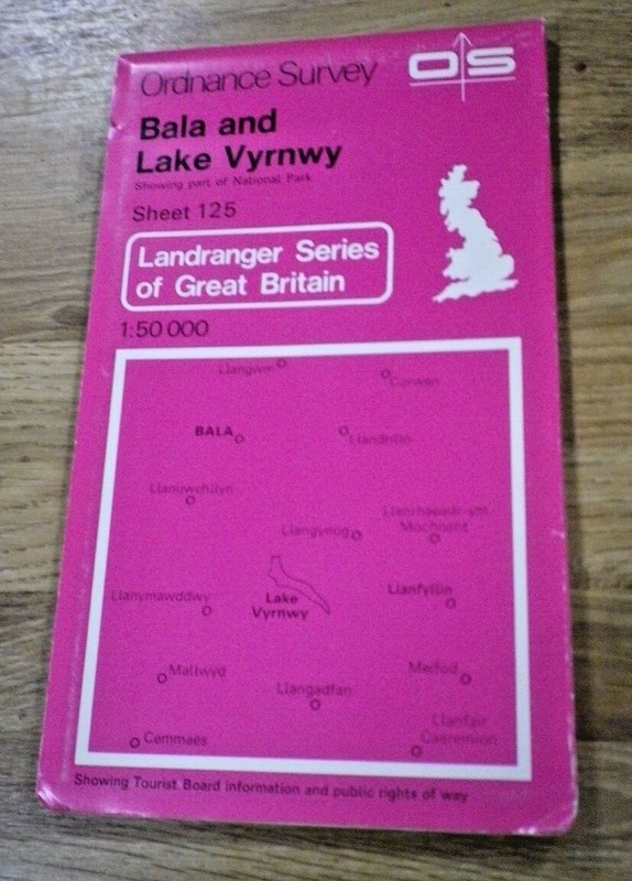 Ordnance Survey Map Sheet 125 Bala and Lake Vyrnwy (1:50 000 Map)