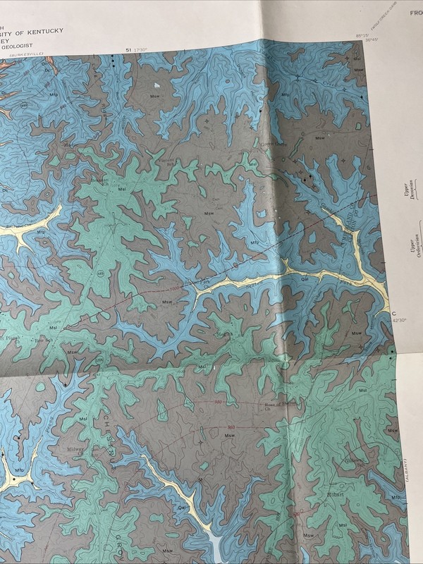 USGS Geologic Map Frogue Quadrangle Burkesville Cumberland Co. Kentucky 1967 gallery