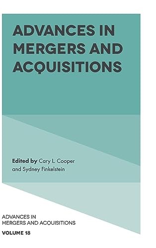 Cary L. Cooper Advances in Mergers and Acquisitions (Hardback)