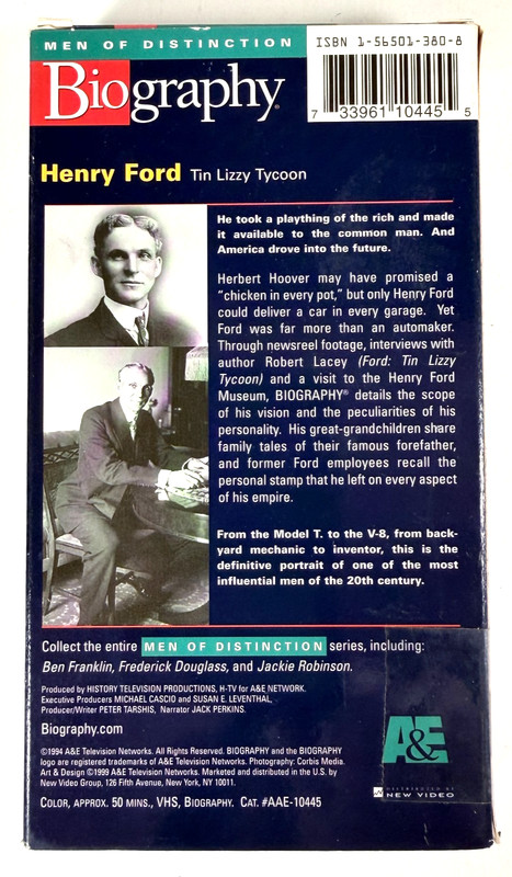 Henry Ford Tin Lizzy Tycoon A&E Biography VHS 1565013808 1999 gallery
