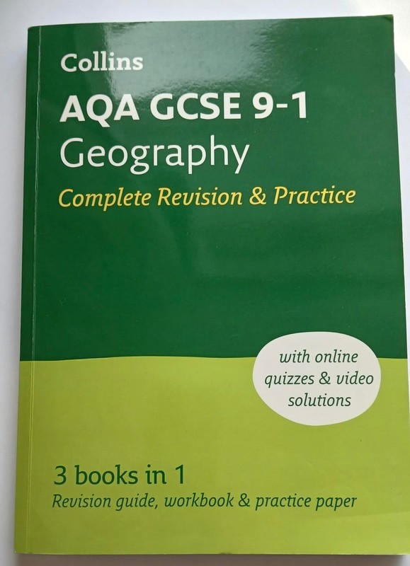 Collins AQA GCSE 9-1 Geography Complete Revision & Practice Book 3 in 1 VGC