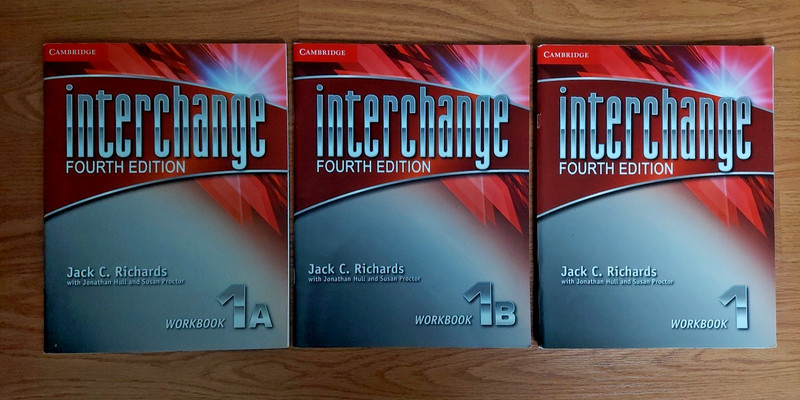 Set of 3 Books Interchange Workbook 1, 1A, 1B Fourth Edition New Trade Paperback