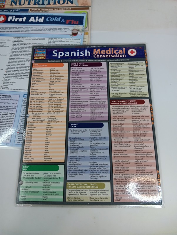 7 Medical BarChartsTri-Fold Quick Study Laminated Academic Guide Lot- gallery