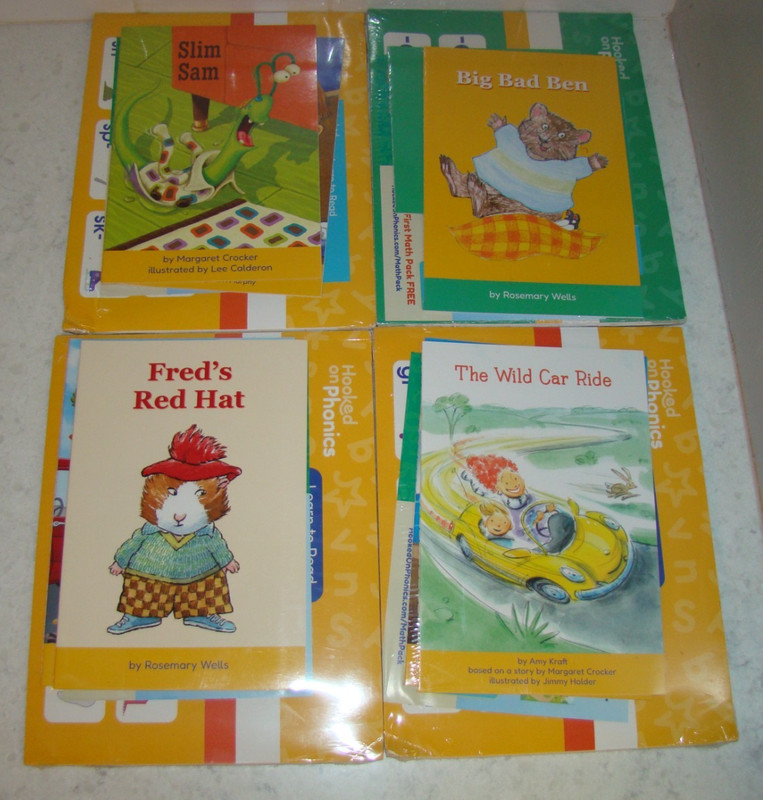 New Lot 4 Hooked On Phonics Big Bad Ben Freds Red Hat Wild Car Ride Slim Sam