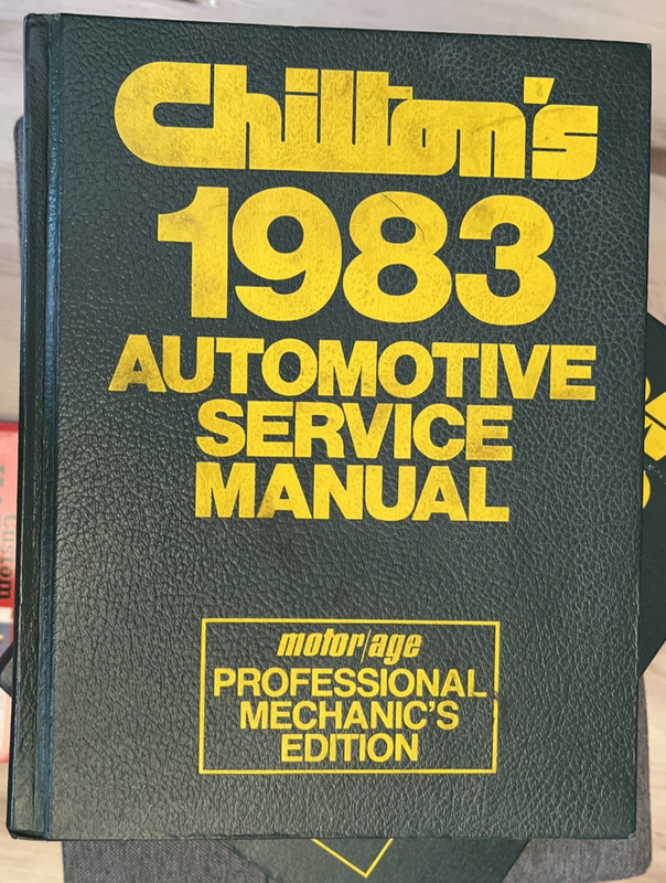 Chilton’s 1983 Automotive Service Manual Professional Mechanic’s Book Guide
